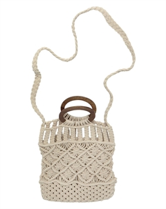 Женская сумка-трансформер через плечо в технике макраме, цвет слоновой кости, O/S Lascana