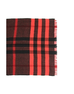 Женский двусторонний шерстяной шарф в клетку в стиле милитари, красный Burberry