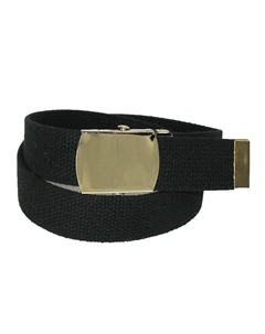 Хлопковый регулируемый ремень с латунной пряжкой, черный Ctm