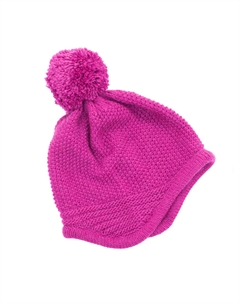 Массивная шапка-ушанка с помпоном, цвет verde Portolano