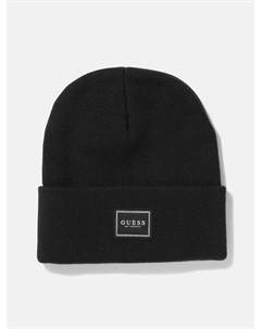 Шапка-бини с нашивкой-логотипом в рубчик, черный Guess factory
