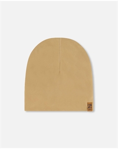 Однотонная шапка-бини бежевого цвета Deux par deux