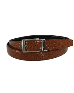 Кожаный ремень с принтом крокодила и пряжкой-зажимом, цвет tan Ctm