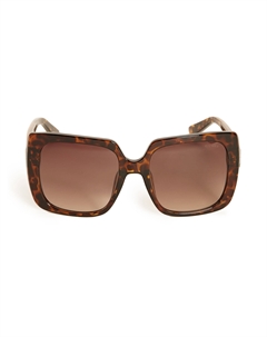 Пластиковые квадратные солнцезащитные очки со стразами и логотипом, цвет dark havana/gradient brn Guess factory