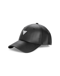 Бейсбольная кепка с логотипом из искусственной кожи, черный Guess factory