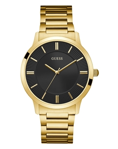 Аналоговые часы золотисто-черного цвета Guess factory