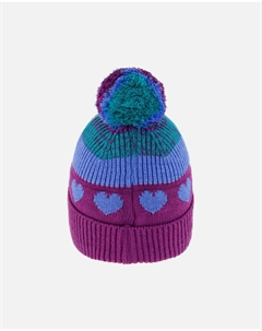 Вязаная шапка с помпоном, градиент лилового цвета Deux par deux