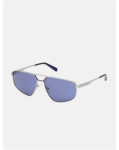 Солнцезащитные очки-авиаторы в металлической оправе, серебряный Guess factory