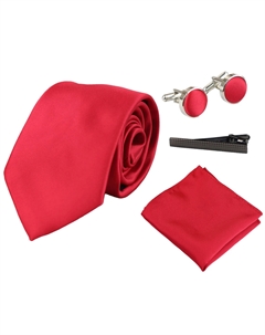 Запонки из атласного шелка для галстука и карманного платка, блестящие, красный Paul andrew