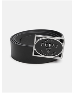 Ремень с текстурой и логотипом, черный Guess factory