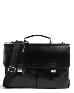 Портфель Romano 16 дюймов из воловьей кожи, черный Bugatti