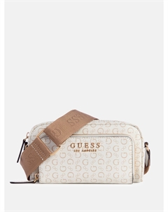 Сумка через плечо с застежкой-молнией Saffron Mini Top, белый Guess factory