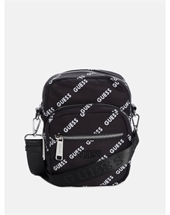 Сумка через плечо с несколькими молниями, цвет black logo Guess factory