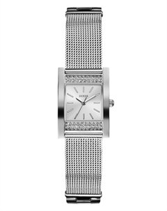 Аналоговые часы с серебристой сеткой, цвет multi Guess factory