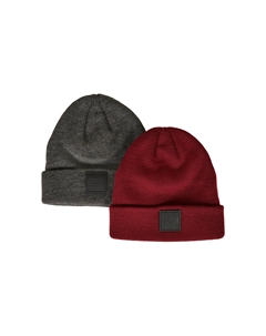 Шапка "Женская женская шапка-бини с нашивкой-логотипом, 2 шт." (1 шт.), цвет Charcoal Burgundy Urban classics
