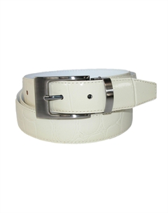 Кожаный ремень с принтом крокодила и пряжкой-зажимом, бежевый Ctm