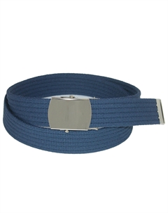 Ремень из ребристого материала с никелевой пряжкой, темно-синий Ctm