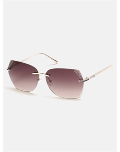 Солнцезащитные очки без оправы квадратной формы, коричневый Guess factory