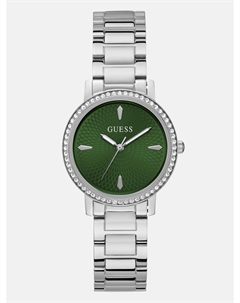 Аналоговые часы серебристо-зеленого цвета Guess factory