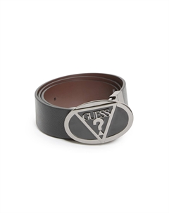 Ремень с двусторонним овальным логотипом, цвет black snakeskin Guess factory