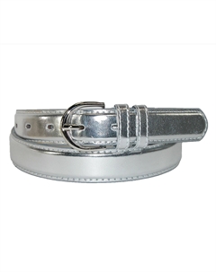 Женский кожаный ремень для платья 1 1/8 дюйма с металлическим эффектом, серебряный Ctm