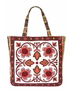 Женская холщовая сумка-тоут из гобелена бордового цвета Cap zone