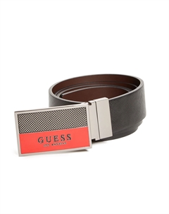 Ремень с эмалированной пластиной-логотипом, черный Guess factory