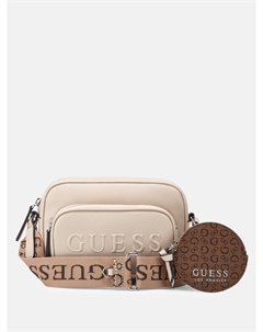 Сумка Lya Mini с двойной молнией через плечо, цвет stone Guess factory