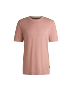 Футболка прямого кроя из хлопка и шелка, красный Boss