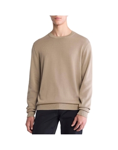 Мужской свитер-пуловер из хлопкового меланжевого цвета, цвет brindle Calvin klein