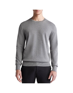 Мужской свитер-пуловер из хлопкового меланжевого цвета, цвет medium grey heather Calvin klein