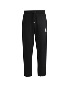 Спортивные штаны из хлопчатобумажной махры с дымчатым логотипом, черный Hugo