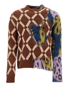 Мужская кофта «два в одном» из шерсти и мохера, мультиколор Marni