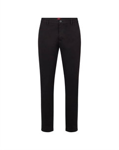 Брюки-чиносы облегающего кроя из эластичного хлопкового габардина, черный Hugo