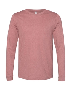 Футболка с длинным рукавом Heather CVC, цвет heather mauve Bella+canvas