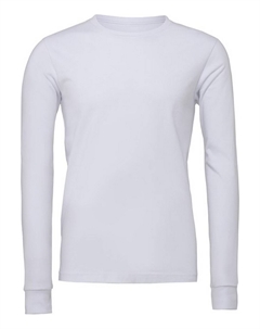 Футболка унисекс для взрослых из джерси с длинными рукавами, белый Bella+canvas