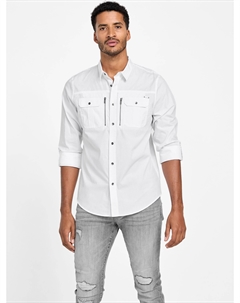 Рубашка Larry с карманом на молнии, цвет pure white Guess factory