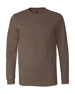Футболка с длинным рукавом Heather CVC, цвет heather brown Bella+canvas