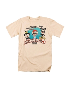 Футболка с коротким рукавом для взрослых Animaniacs No Evil, кремовый Gildan