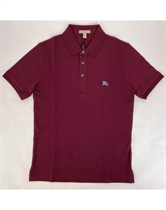Новая мужская рубашка поло из хлопка Deep Claret с вышитым логотипом S, коричневый Burberry