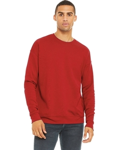 Толстовка унисекс для взрослых из флиса с заниженной линией плеч, красный Bella+canvas