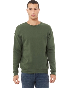 Толстовка унисекс для взрослых из флиса с заниженной линией плеч, хаки Bella+canvas