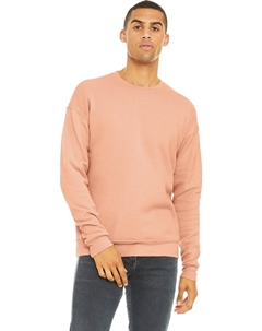 Толстовка унисекс для взрослых из флиса с заниженной линией плеч, персиковый Bella+canvas