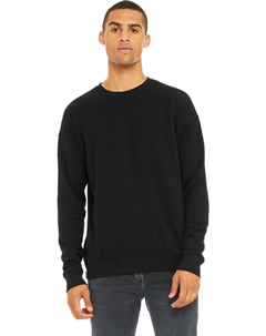 Толстовка унисекс для взрослых из флиса с заниженной линией плеч, черный Bella+canvas