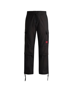 Брюки-карго прямого кроя из хлопка рипстоп, черный Hugo