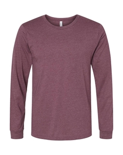 Футболка с длинным рукавом Heather CVC, цвет heather maroon Bella+canvas