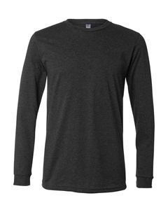 Футболка с длинным рукавом Heather CVC, темно-серый Bella+canvas