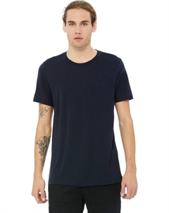 Мужская холщовая футболка Triblend с круглым вырезом и коротким рукавом, цвет solid navy triblend Bella+canvas