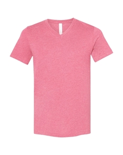 Футболка Heather CVC с V-образным вырезом, неоново-розовый Bella+canvas
