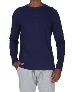 Супермягкая кофта с длинным рукавом Henley, темно-синий Unsimply stitched